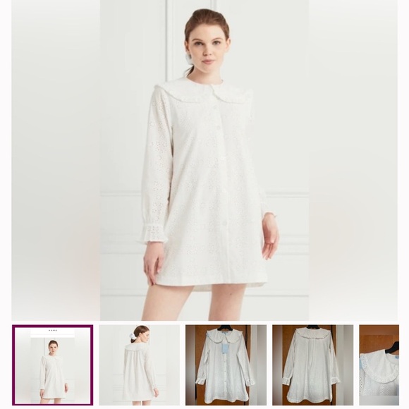 Hill House White Long Sleeve Dress - Picture 4 of 4